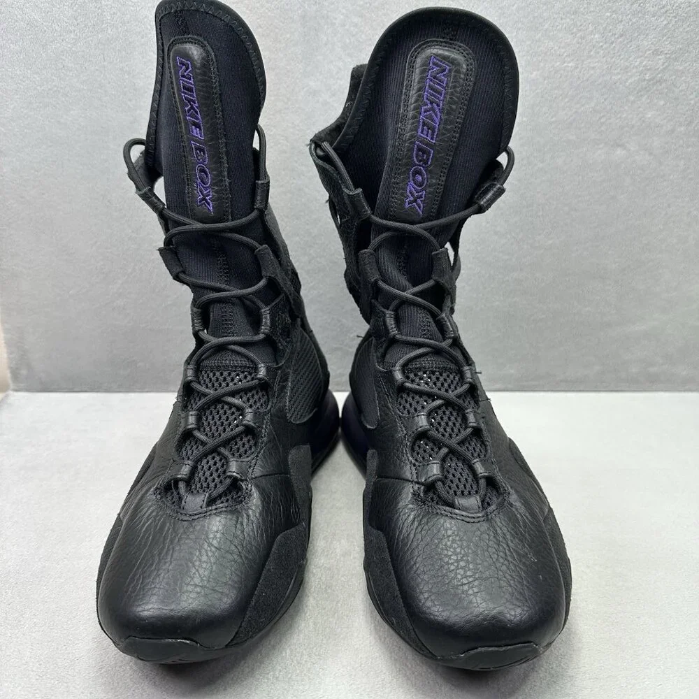 Nike Air Max Box‎ Womens Size 8.5 Boxing Shoes Black Grand Purple High Top RARE